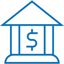 icon of a building with money sign