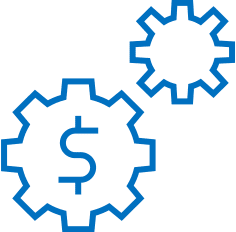icon of graph with money sign